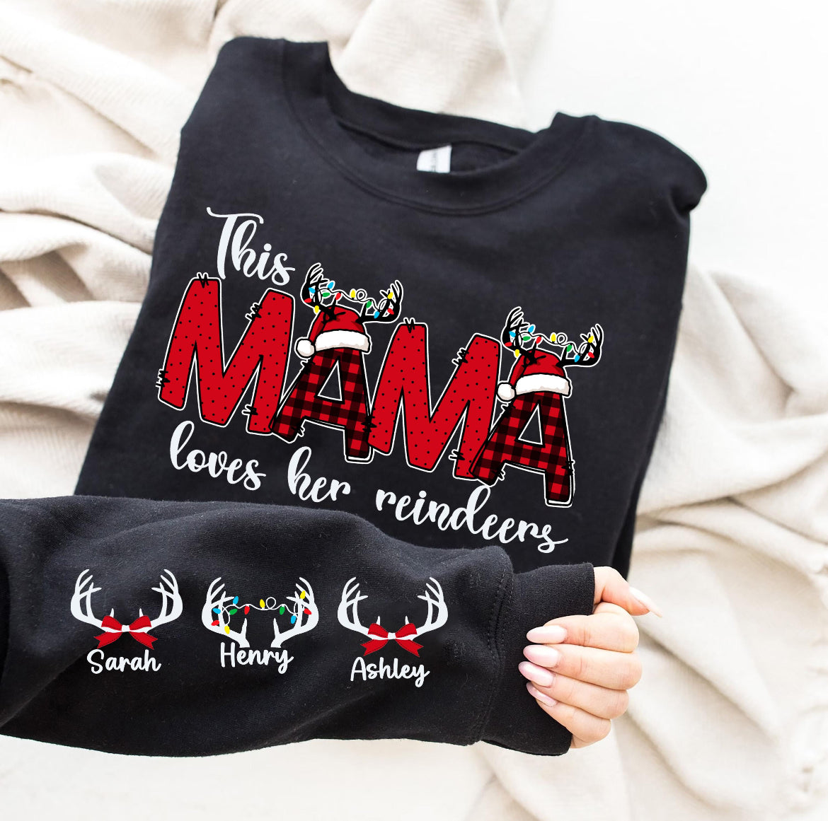 This Mama Loves Her Reindeer Sweatshirt or Long Sleeve
