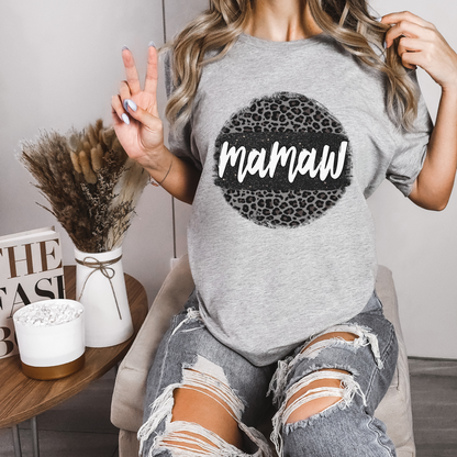 Leopard Print Mamaw Tee