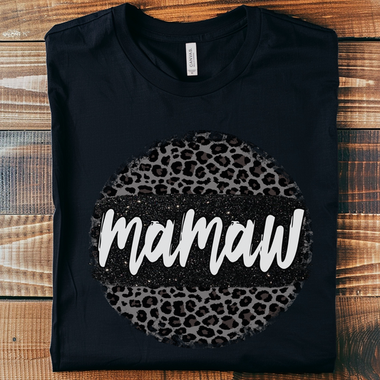 Leopard Print Mamaw Tee