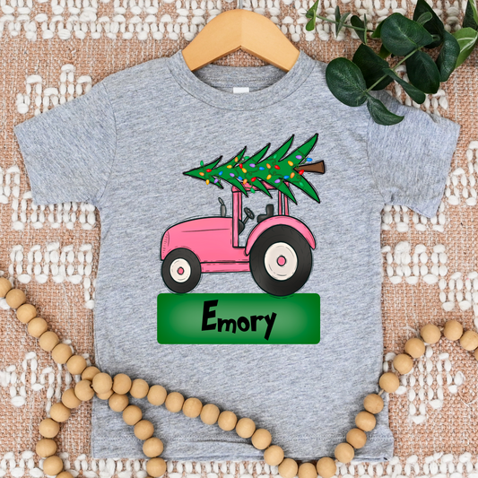 Personalized Christmas Tractor Tees