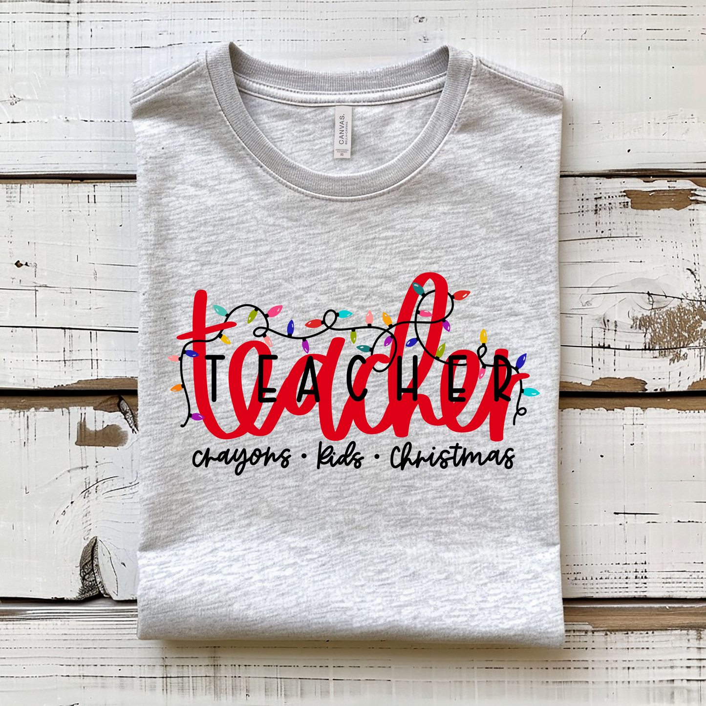 Christmas Lights Teacher Tee