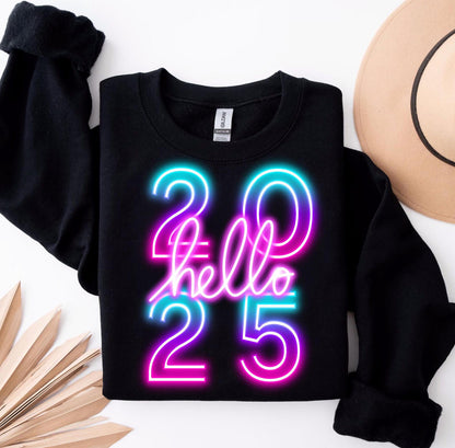 Hello 2025 Tee Neon