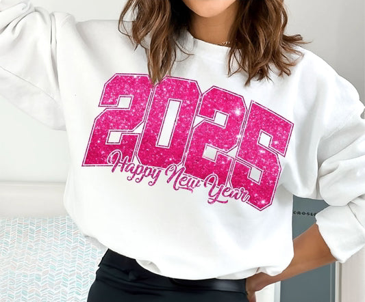 Faux Glitter New Year 2025 Tee