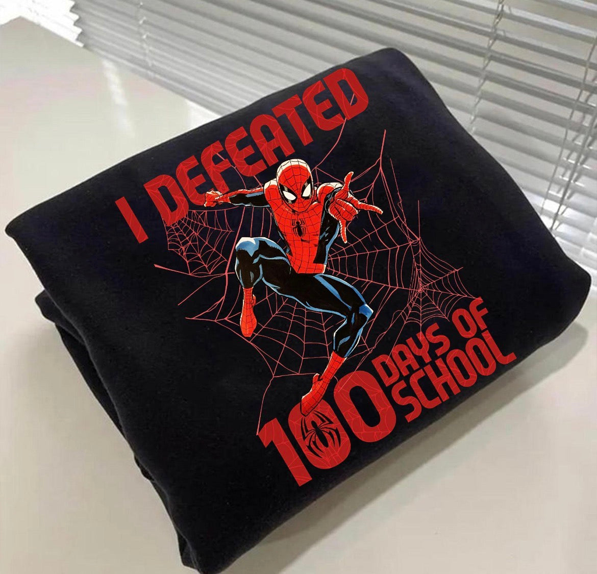 Spidey Defeated 100 Days of School Tee