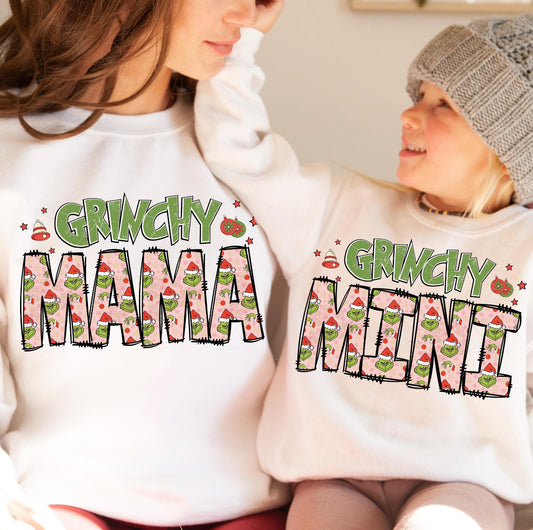 Grinchy Mama & Mini Sweatshirt