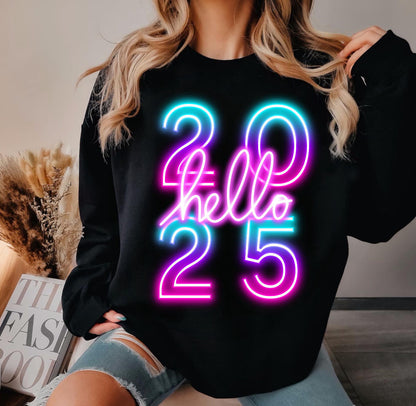 Hello 2025 Tee Neon