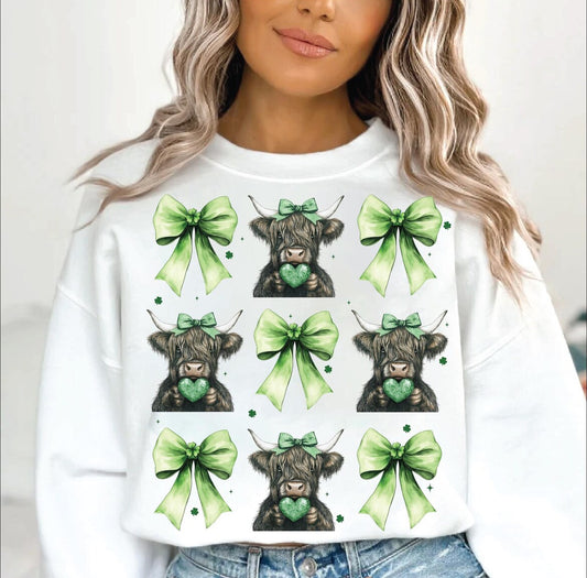 Highland Cow St Pattys Day Tee